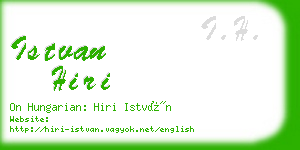 istvan hiri business card